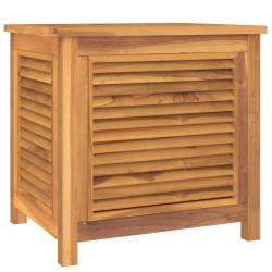 vidaXL Caja de almacenaje de jardín con bolsa teca maciza 60x50x58 cm