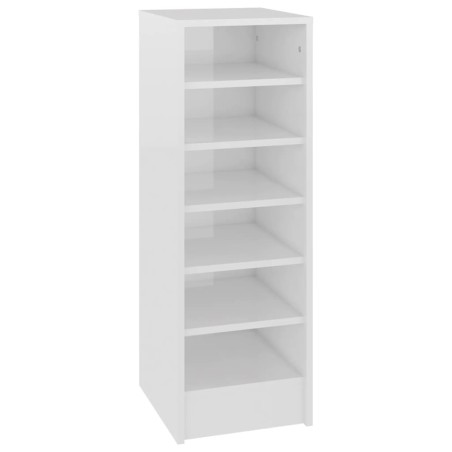 vidaXL Mueble zapatero madera contrachapada blanco brillo 31,5x35x90cm