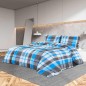 vidaXL Juego de funda nórdica algodón azul y gris 140x200 cm vidaXL Juego de funda nórdica algodón azul y gris 140x200 cm