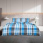 vidaXL Juego de funda nórdica algodón azul y gris 140x200 cm vidaXL Juego de funda nórdica algodón azul y gris 140x200 cm