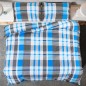 vidaXL Juego de funda nórdica algodón azul y gris 140x200 cm vidaXL Juego de funda nórdica algodón azul y gris 140x200 cm