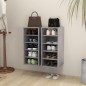 vidaXL Muebles zapateros 2uds contrachapado gris hormigón 31,5x35x70cm
