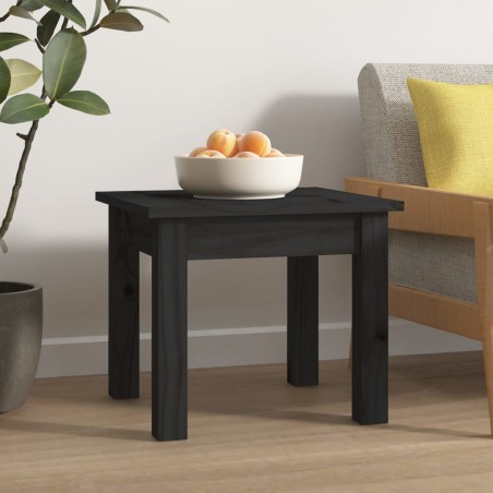 vidaXL Mesa de centro de madera maciza de pino negro 35x35x30 cm