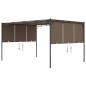vidaXL Cenador de jardín con cortina lateral gris taupe 4x3x2,25 m vidaXL Cenador de jardín con cortina lateral gris taupe 4x3x2,25 m