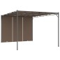 vidaXL Cenador de jardín con cortina lateral gris taupe 4x3x2,25 m vidaXL Cenador de jardín con cortina lateral gris taupe 4x3x2,25 m