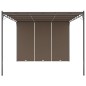 vidaXL Cenador de jardín con cortina lateral gris taupe 4x3x2,25 m vidaXL Cenador de jardín con cortina lateral gris taupe 4x3x2,25 m