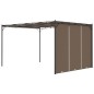 vidaXL Cenador de jardín con cortina lateral gris taupe 4x3x2,25 m vidaXL Cenador de jardín con cortina lateral gris taupe 4x3x2,25 m