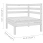 vidaXL Sofás de esquina de jardín 2 uds blanco madera maciza de pino vidaXL Sofás de esquina de jardín 2 uds blanco madera maciza de pino