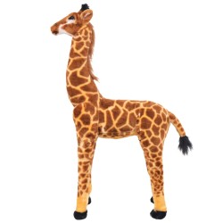 vidaXL Jirafa de peluche de pie marrón y amarillo XXL