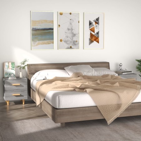 vidaXL Mesitas de noche 2 unidades gris sonoma 40x35x47,5 cm