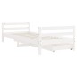 vidaXL Estructura cama infantil y cajones madera pino blanco 90x190 cm vidaXL Estructura cama infantil y cajones madera pino blanco 90x190 cm