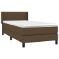 vidaXL Cama box spring con colchón tela marrón oscuro 90x200 cm vidaXL Cama box spring con colchón tela marrón oscuro 90x200 cm