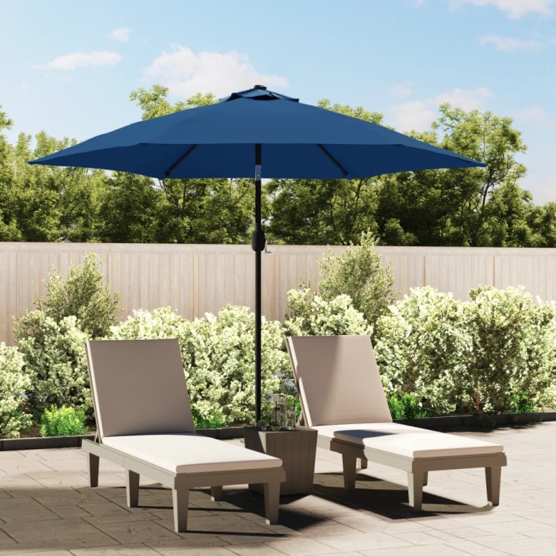 vidaXL Sombrilla de jardín con palo de metal azul celeste 300 cm  