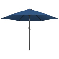 vidaXL Sombrilla de jardín con palo de metal azul celeste 300 cm  