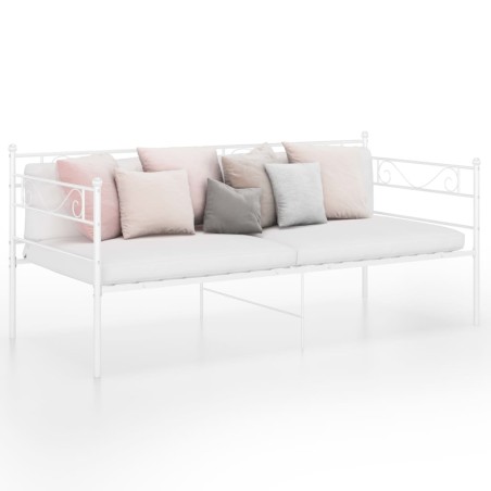 vidaXL Estructura de sofá cama de metal blanco 90x200 cm