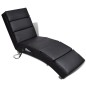 vidaXL Tumbona de masaje reclinable de cuero sintético negro vidaXL Tumbona de masaje reclinable de cuero sintético negro