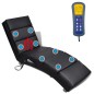 vidaXL Tumbona de masaje reclinable de cuero sintético negro vidaXL Tumbona de masaje reclinable de cuero sintético negro