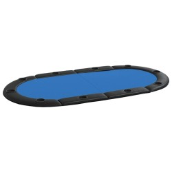 vidaXL Tablero de póquer plegable para 10 jugadores azul 208x106x3 cm