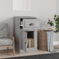 vidaXL Armario auxiliar y cajón madera contrachapada gris 40x50x75 cm vidaXL Armario auxiliar y cajón madera contrachapada gris 40x50x75 cm