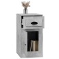 vidaXL Armario auxiliar y cajón madera contrachapada gris 40x50x75 cm vidaXL Armario auxiliar y cajón madera contrachapada gris 40x50x75 cm