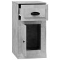vidaXL Armario auxiliar y cajón madera contrachapada gris 40x50x75 cm vidaXL Armario auxiliar y cajón madera contrachapada gris 40x50x75 cm