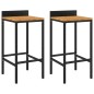 vidaXL Taburetes altos 2 uds madera de acacia y ratán sintético negro vidaXL Taburetes altos 2 uds madera de acacia y ratán sintético negro