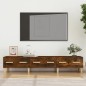 vidaXL Mueble de TV madera contrachapada roble ahumado 150x34,5x30 cm vidaXL Mueble de TV madera contrachapada roble ahumado 150x34,5x30 cm