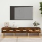 vidaXL Mueble de TV madera contrachapada roble ahumado 150x34,5x30 cm vidaXL Mueble de TV madera contrachapada roble ahumado 150x34,5x30 cm
