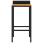 vidaXL Taburetes altos 2 uds madera de acacia y ratán sintético negro vidaXL Taburetes altos 2 uds madera de acacia y ratán sintético negro