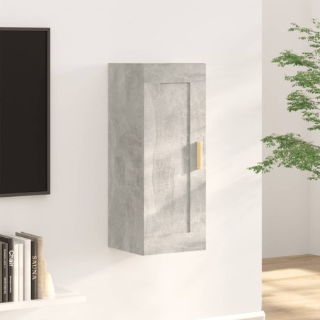 vidaXL Armario de pared madera contrachapada gris hormigón 35x34x90 cm