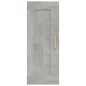 vidaXL Armario de pared madera contrachapada gris hormigón 35x34x90 cm