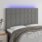 vidaXL Cabecero con luces LED tela gris oscuro 144x5x118/128 cm vidaXL Cabecero con luces LED tela gris oscuro 144x5x118/128 cm