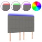 vidaXL Cabecero con luces LED tela gris oscuro 144x5x118/128 cm vidaXL Cabecero con luces LED tela gris oscuro 144x5x118/128 cm