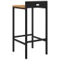 vidaXL Taburetes altos 2 uds madera de acacia y ratán sintético negro vidaXL Taburetes altos 2 uds madera de acacia y ratán sintético negro