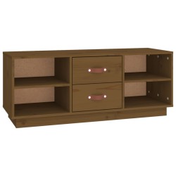 vidaXL Mueble de TV madera maciza de pino marrón miel 100x34x40 cm