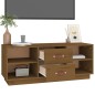 vidaXL Mueble de TV madera maciza de pino marrón miel 100x34x40 cm