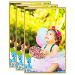 vidaXL Marcos de foto collage de pared/mesa 3 uds dorado MDF 13x18 cm