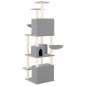 vidaXL Rascador para gatos con postes de sisal gris claro 180 cm vidaXL Rascador para gatos con postes de sisal gris claro 180 cm