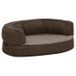 vidaXL Colchón de cama de perro ergonómico aspecto lino marrón 60x42cm vidaXL Colchón de cama de perro ergonómico aspecto lino marrón 60x42cm