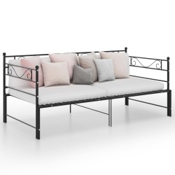 vidaXL Estructura de sofá cama extraíble metal negro 90x200 cm