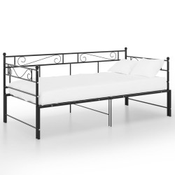 vidaXL Estructura de sofá cama extraíble metal negro 90x200 cm
