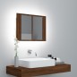vidaXL Armario con espejo y LED madera color marrón roble 60x12x45 cm vidaXL Armario con espejo y LED madera color marrón roble 60x12x45 cm