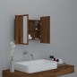 vidaXL Armario con espejo y LED madera color marrón roble 60x12x45 cm vidaXL Armario con espejo y LED madera color marrón roble 60x12x45 cm