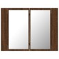 vidaXL Armario con espejo y LED madera color marrón roble 60x12x45 cm vidaXL Armario con espejo y LED madera color marrón roble 60x12x45 cm