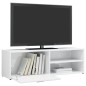 vidaXL Mueble TV madera contrachapada blanco brillante 120x34x37 cm vidaXL Mueble TV madera contrachapada blanco brillante 120x34x37 cm