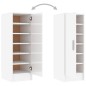 vidaXL Mueble zapatero de aglomerado blanco con brillo 32x35x92 cm