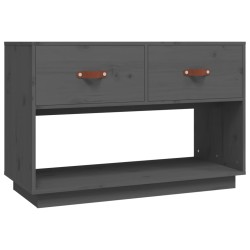 vidaXL Mueble de TV madera maciza de pino gris 90x40x60 cm
