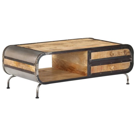vidaXL Mesa de centro madera de mango maciza 100x50x35 cm