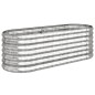 vidaXL Jardinera de acero recubrimiento en polvo plateado 114x40x68 cm vidaXL Jardinera de acero recubrimiento en polvo plateado 114x40x68 cm