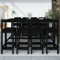 vidaXL Mesa y taburetes altos jardín 9 pzas madera maciza pino negro vidaXL Mesa y taburetes altos jardín 9 pzas madera maciza pino negro